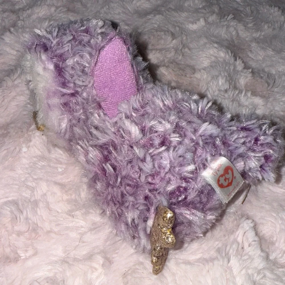 Ty Beanie Boos Moonlight The Owl (6 Inch) 2022 Purple & White Plush Owl